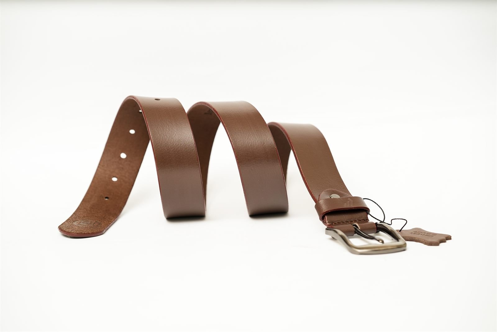 Rohvar - genuine leather belt in chestnut brown