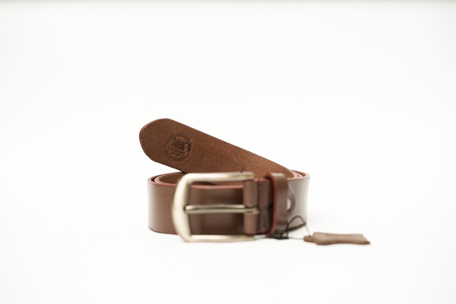 Rohvar - genuine leather belt in chestnut brown