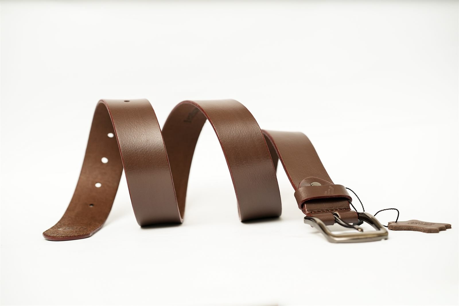 Rohvar - genuine leather belt in chestnut brown
