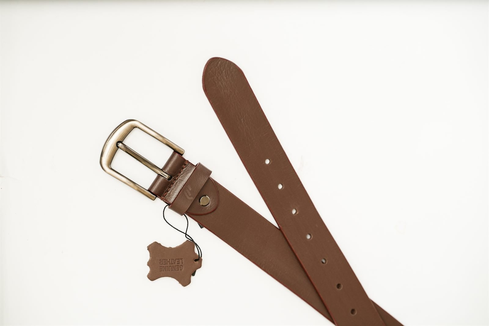 Rohvar - genuine leather belt in chestnut brown