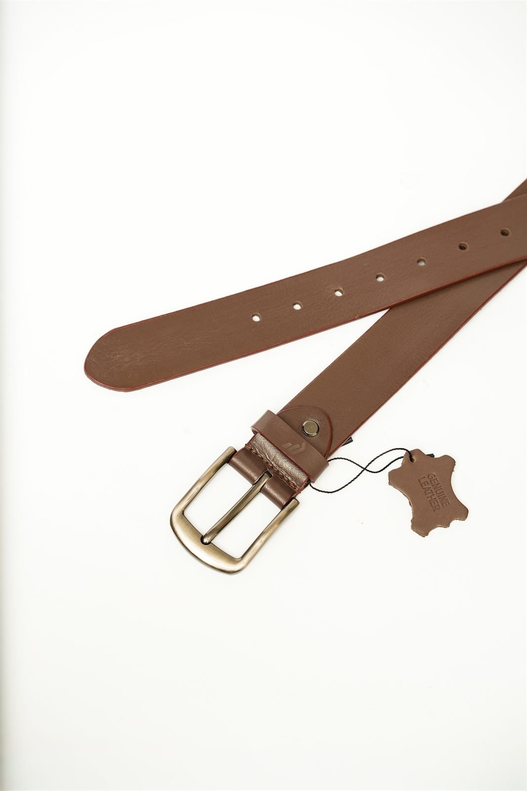 Rohvar - genuine leather belt in chestnut brown